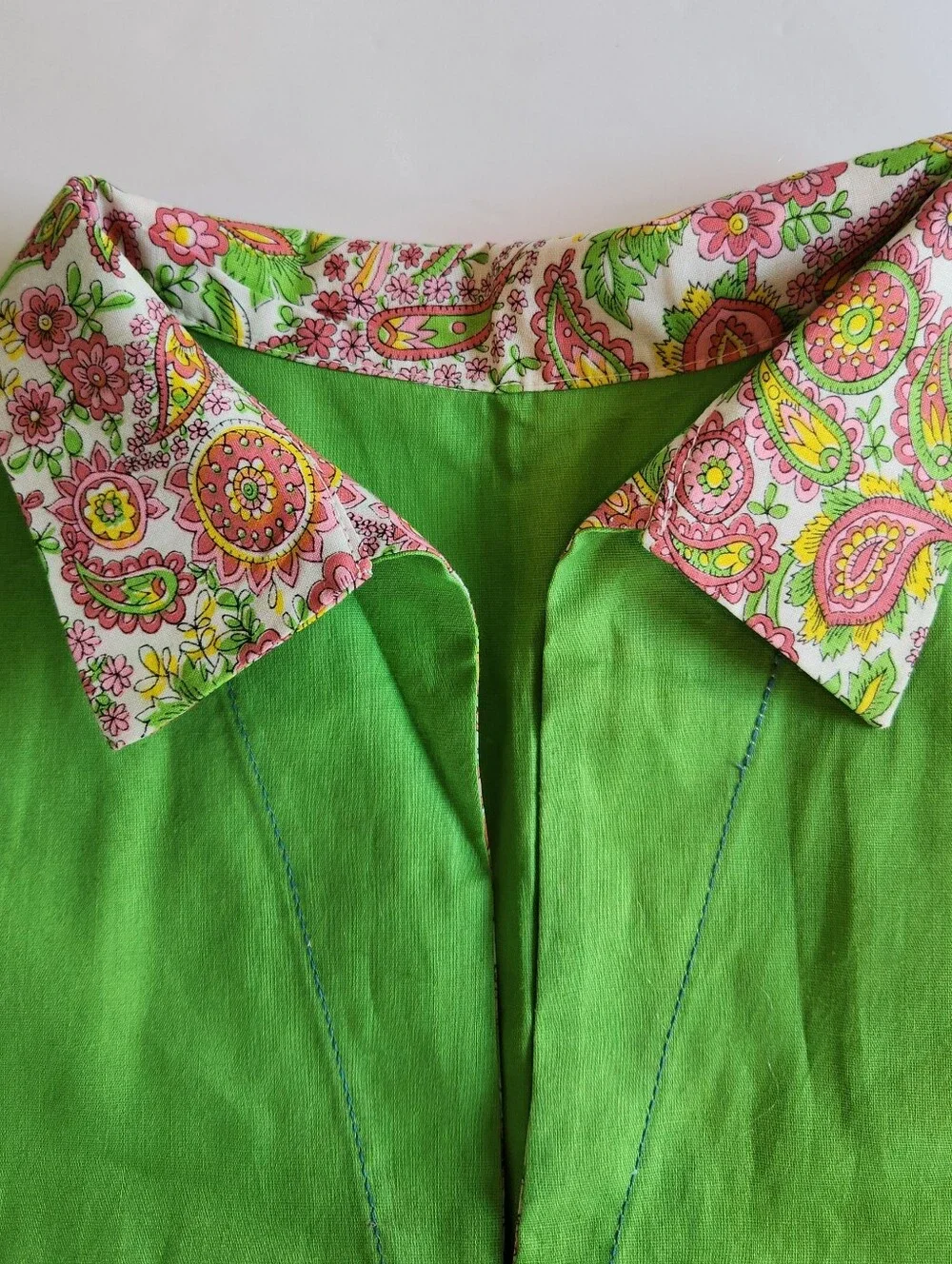 Vintage Handmade Retro Clothes Pin Holder Bag Floral Cotton Pleated Skirt Dress